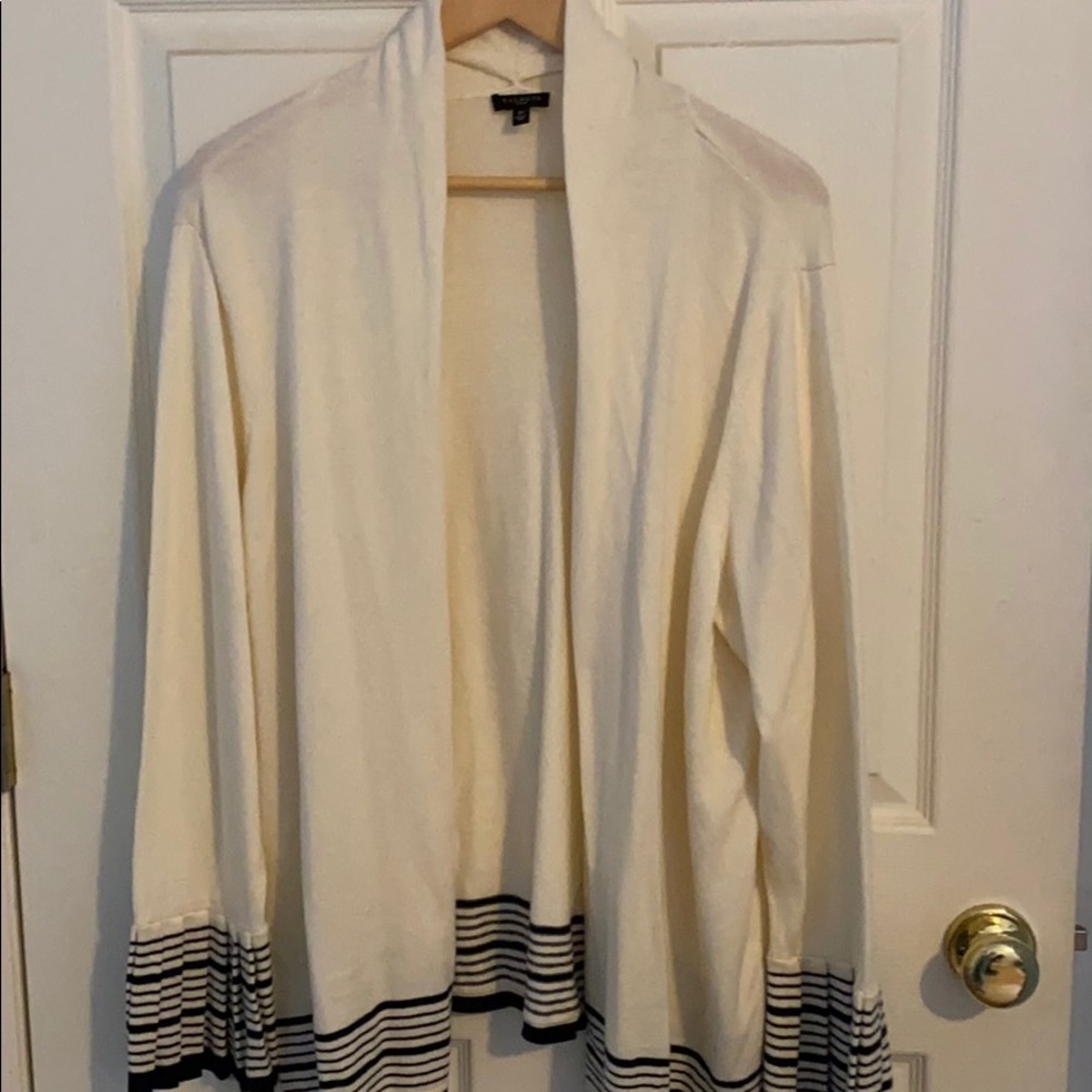 Talbots cream and Blue Cardigan